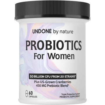 Undone By Nature Probiotic for Women, 50 Billion CFU Women's Probiotics with Prebiotics Undone By Nature buy supplements canada