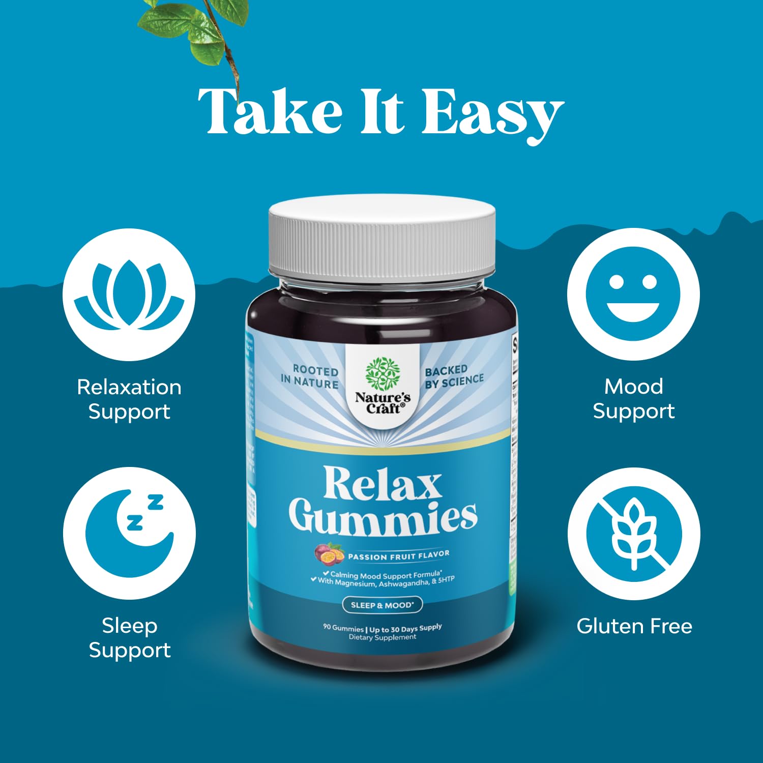 Pure Calm and Relaxing Magnesium Supplement - Magnesium for Stress Support & Rest Ease for Adults - High Absorption Mg Citrate Gummies with L Theanine & Ashwagandha for Muscle Cramps - 90 Count Natures Craft buy supplements canada