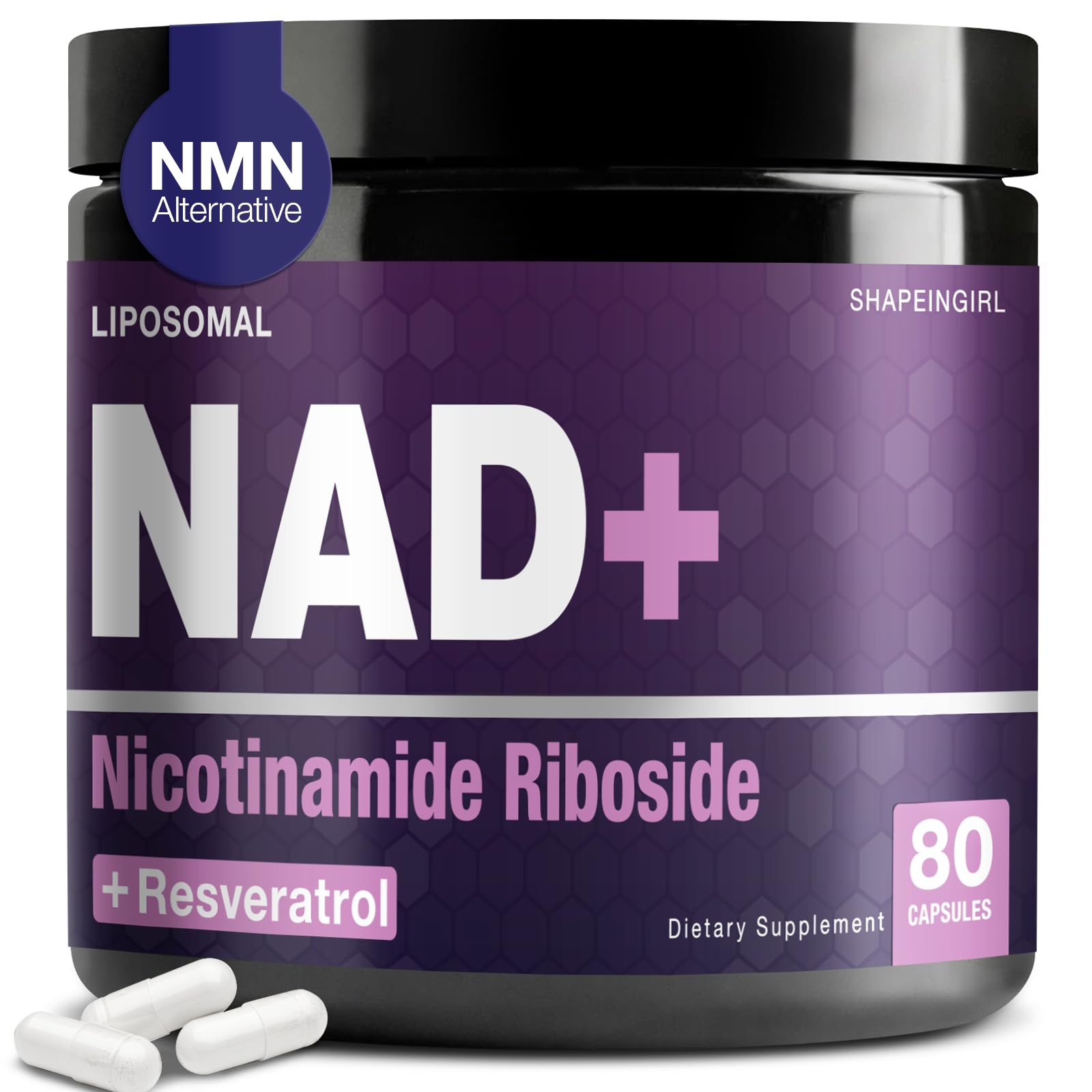 SHAPEINGIRL NAD Supplement - Nicotinamide Riboside Resveratrol 900mg, Liposomal NAD Supplement for Women and Men, NAD Plus Pure Organic SHAPEINGIRL buy supplements canada