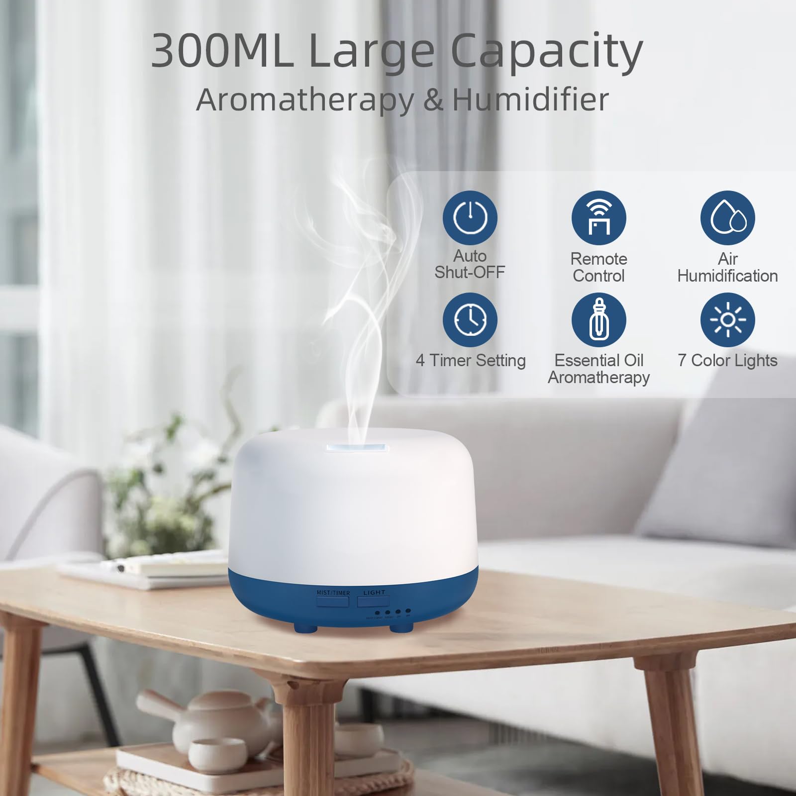 Marchred 300ML Essential Oil Diffuser with Remote Control, 7 LED Color Changing Light Marchred buy supplements canada