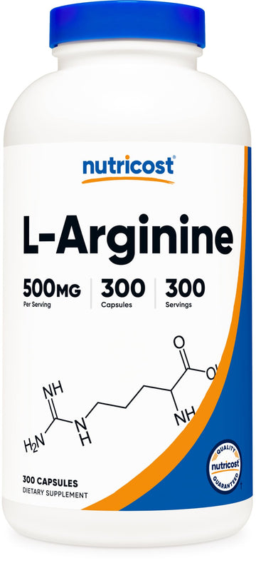 Nutricost L-Arginine 500mg, 300 Capsules - Gluten Free and Non-GMO Nutricost buy supplements canada