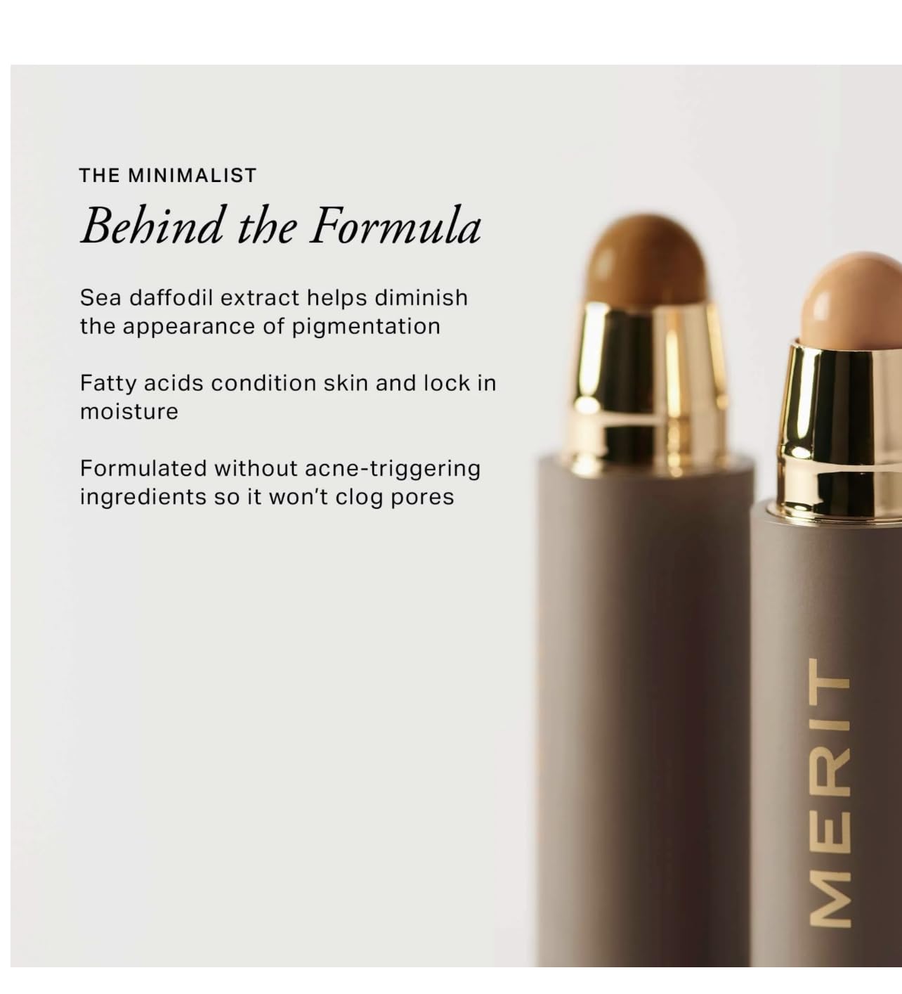 MERIT The Minimalist Perfecting Complexion Foundation and Concealer Stick Camel Merit buy supplements canada