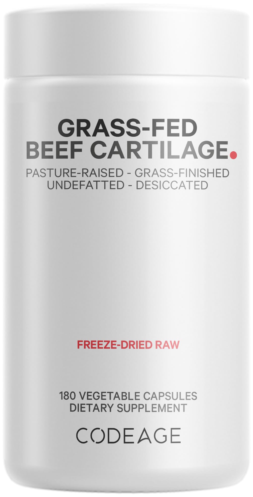 Codeage Grass Fed Beef Cartilage Supplement - Freeze Dried, Non-Defatted, Desiccated Beef Tracheal Bovine Cartilage & Liver Pills – Pasture Raised Argentina Beef Vitamins - Non-GMO -180 Capsules Codeage buy supplements canada