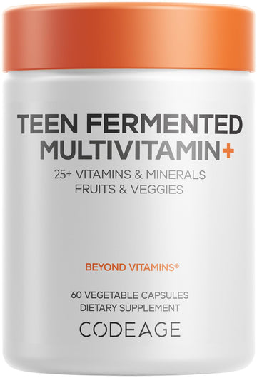 Codeage Teen Multivitamin Supplement – Daily Vitamins and Minerals for Teen Boys and Girls – Organic Whole Food Formula with Omega-3 and Vitamins A to K - 60 Capsules Codeage buy supplements canada