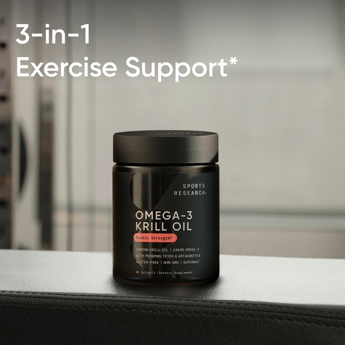 Sports Research® Omega-3 Krill Oil 1000mg - Pure Antarctic Superba Krill with Phospholipids, Choline & Astaxanthin - MSC Certified Sustainable · Non-GMO · Gluten Free - 60 Softgels Sports Research buy supplements canada