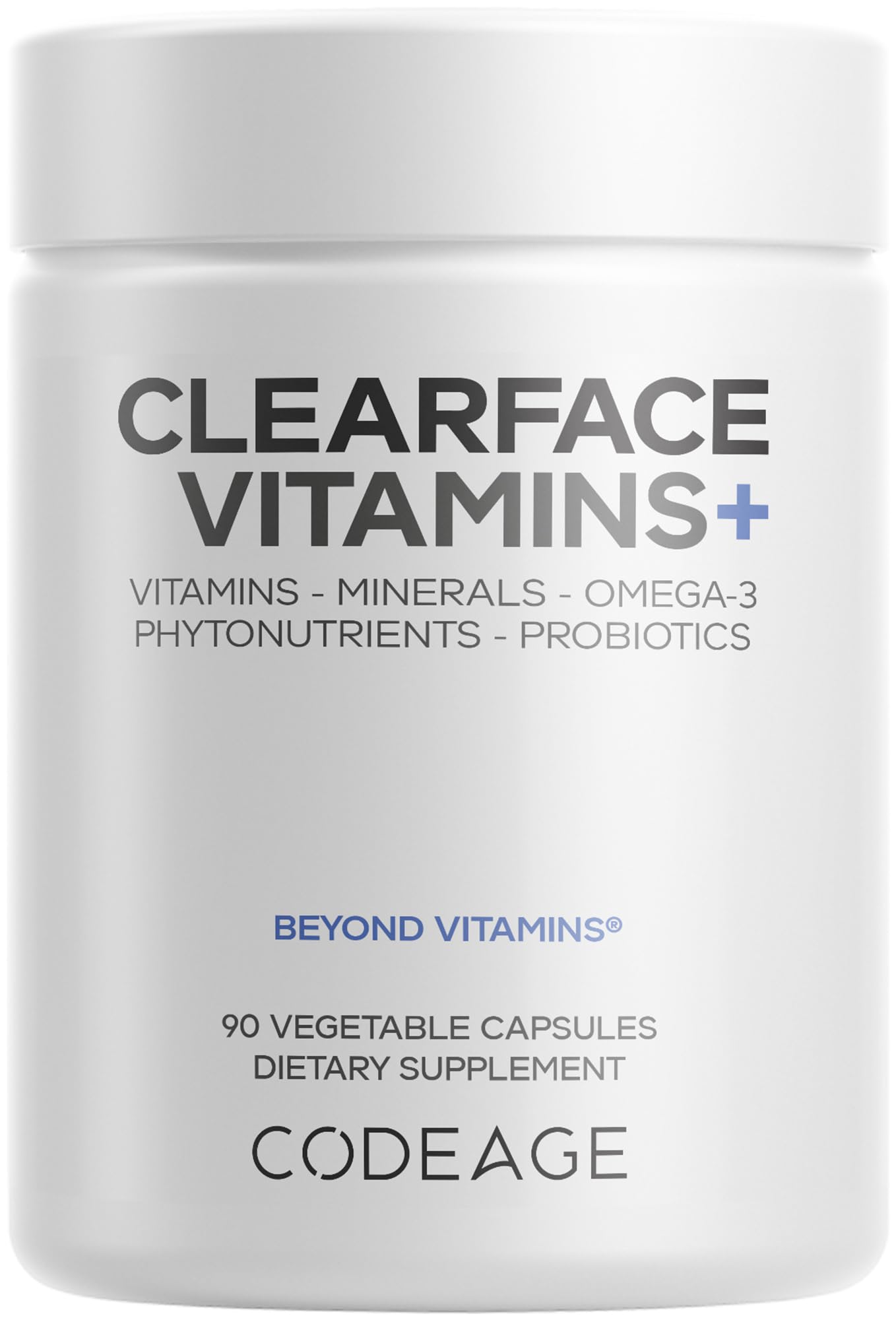 Codeage Clearface Pantothenic Acid, Niacin Supplement, Vitamins A, C, D3, E, Probiotics, Zinc, Riboflavin, Thiamin, L-Lysine HCL & Omega-3, Niacinamide, Skin Botanical Blend - Non-GMO - 90 Capsules Codeage buy supplements canada