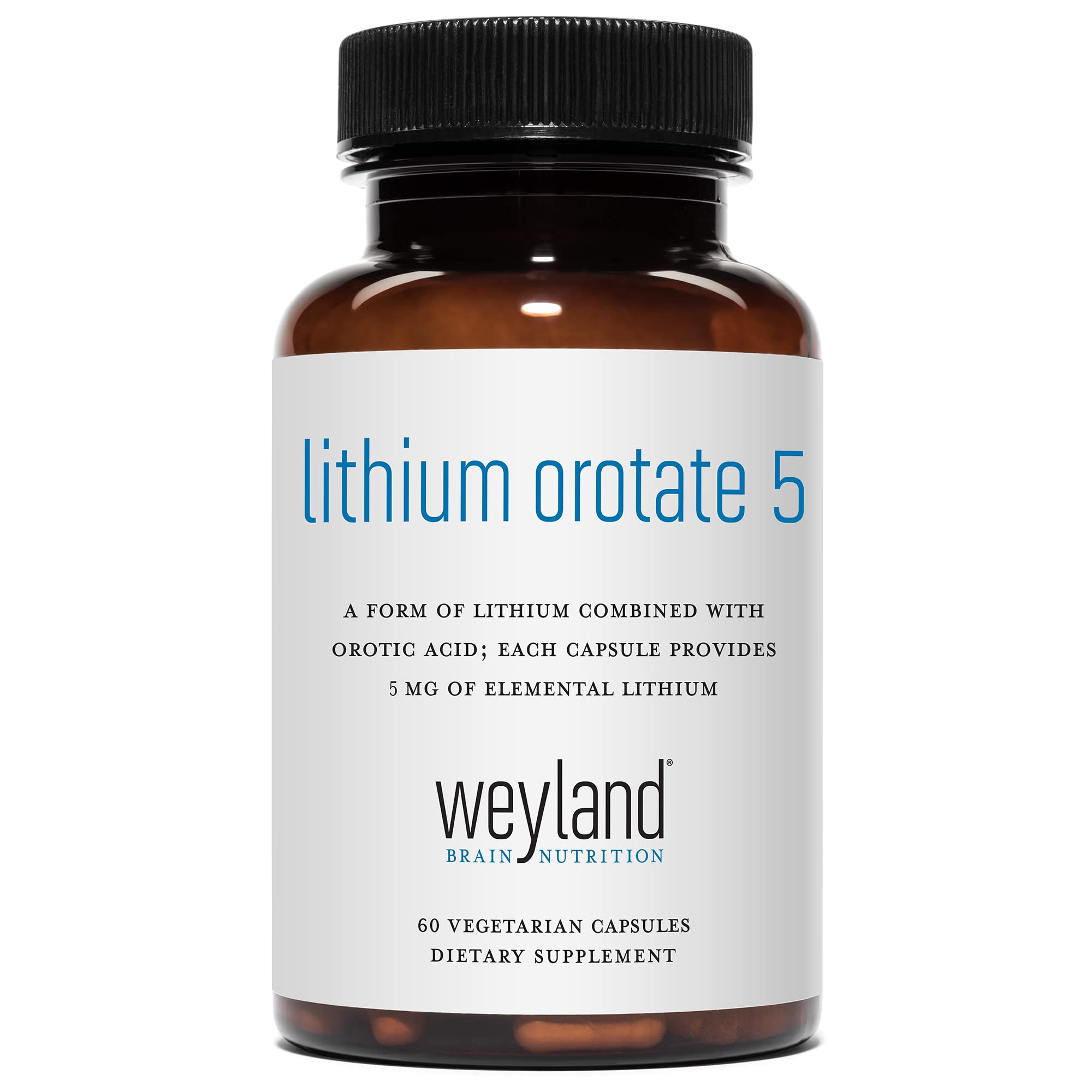 Lithium Orotate - 5mg of Elemental Lithium per Vegetarian Capsule Weyland Brain Nutrition buy supplements canada