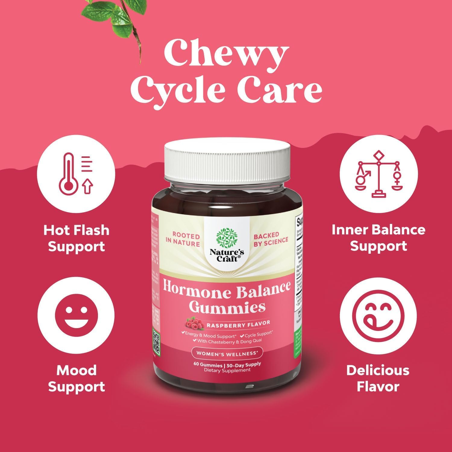 Hormone Balance for Women Gummies of All Ages - PMS Support Supplement for Women to Regulate Menstrual Cycle & Hormonal Balance Menopause & Mood Swings with Vitamin B6 & Dong Quai - 60 Chews - 3 pack Natures Craft buy supplements canada