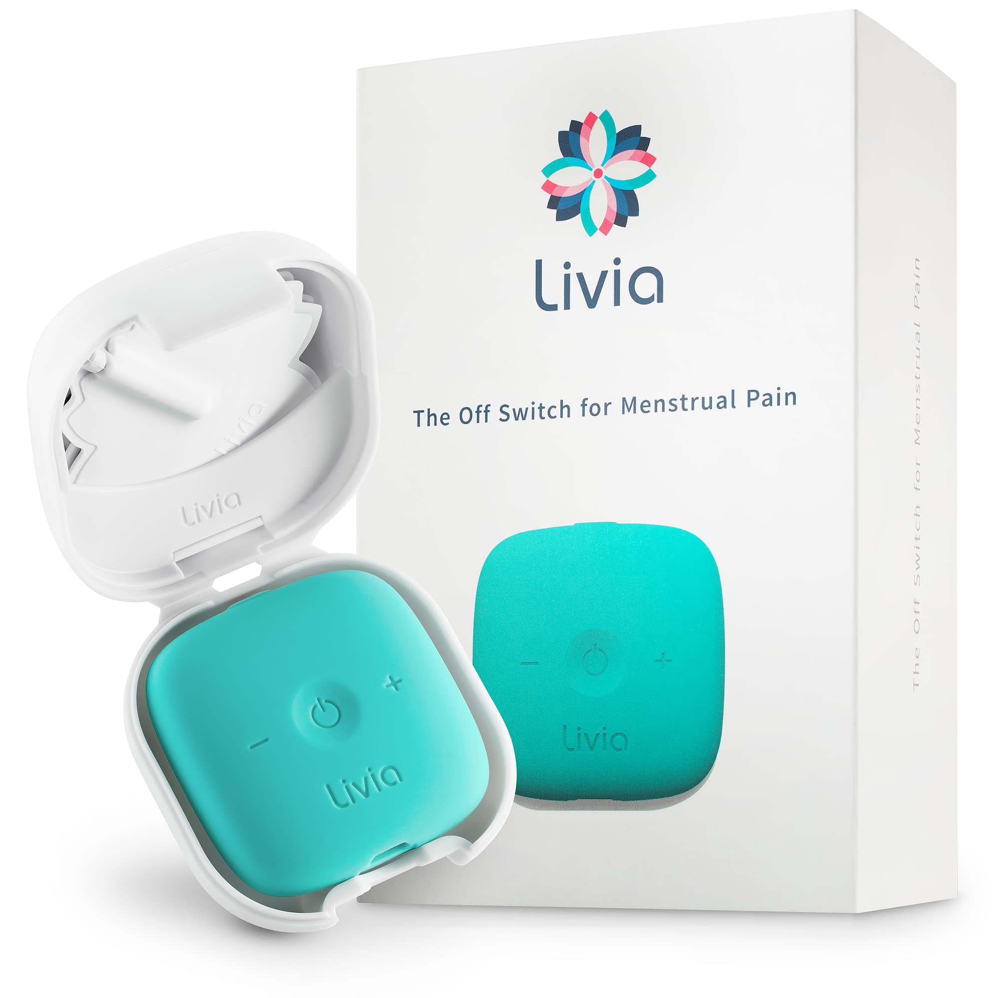 Livia Menstrual Pain Relief Device, Blue-Green - The Off Switch for Period Pain - Portable Unit Livia buy supplements canada