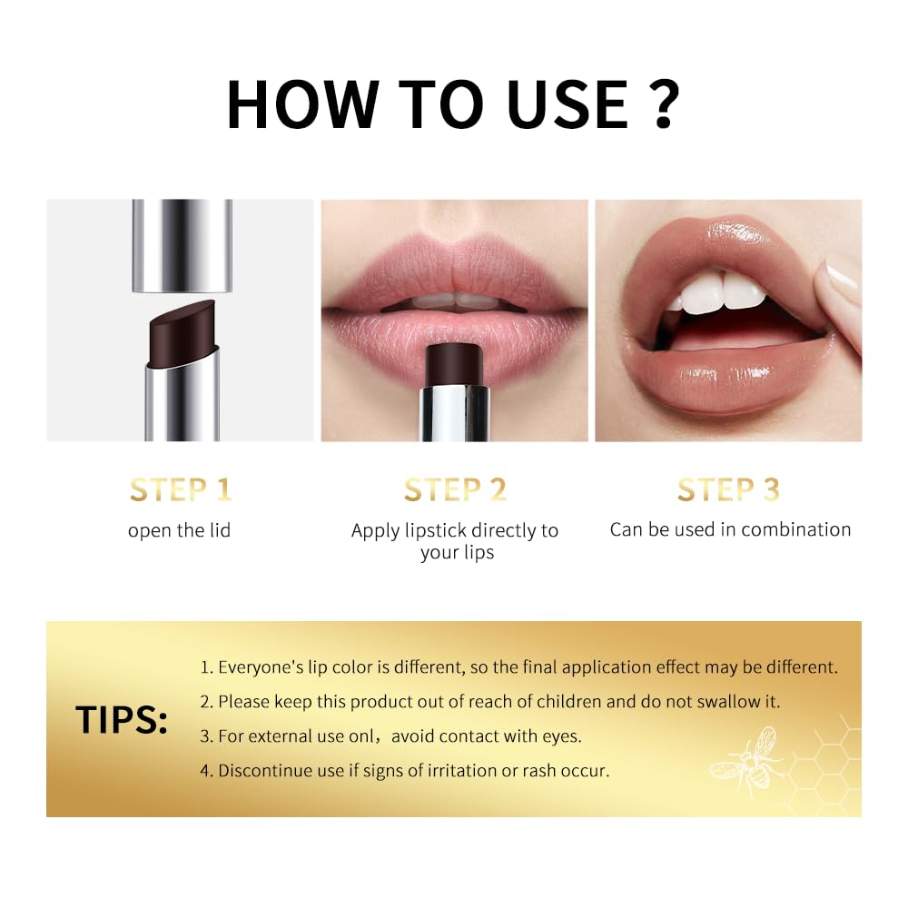 Honey Lipstick Tinted Lip Balm - Sheer Hydrating Lipstick for All Skin Tones - Moisturizing Lip Color, Nourishing Lip Balm with a Hint of Natural Black Cherry Tint BAISEN DIARY buy supplements canada