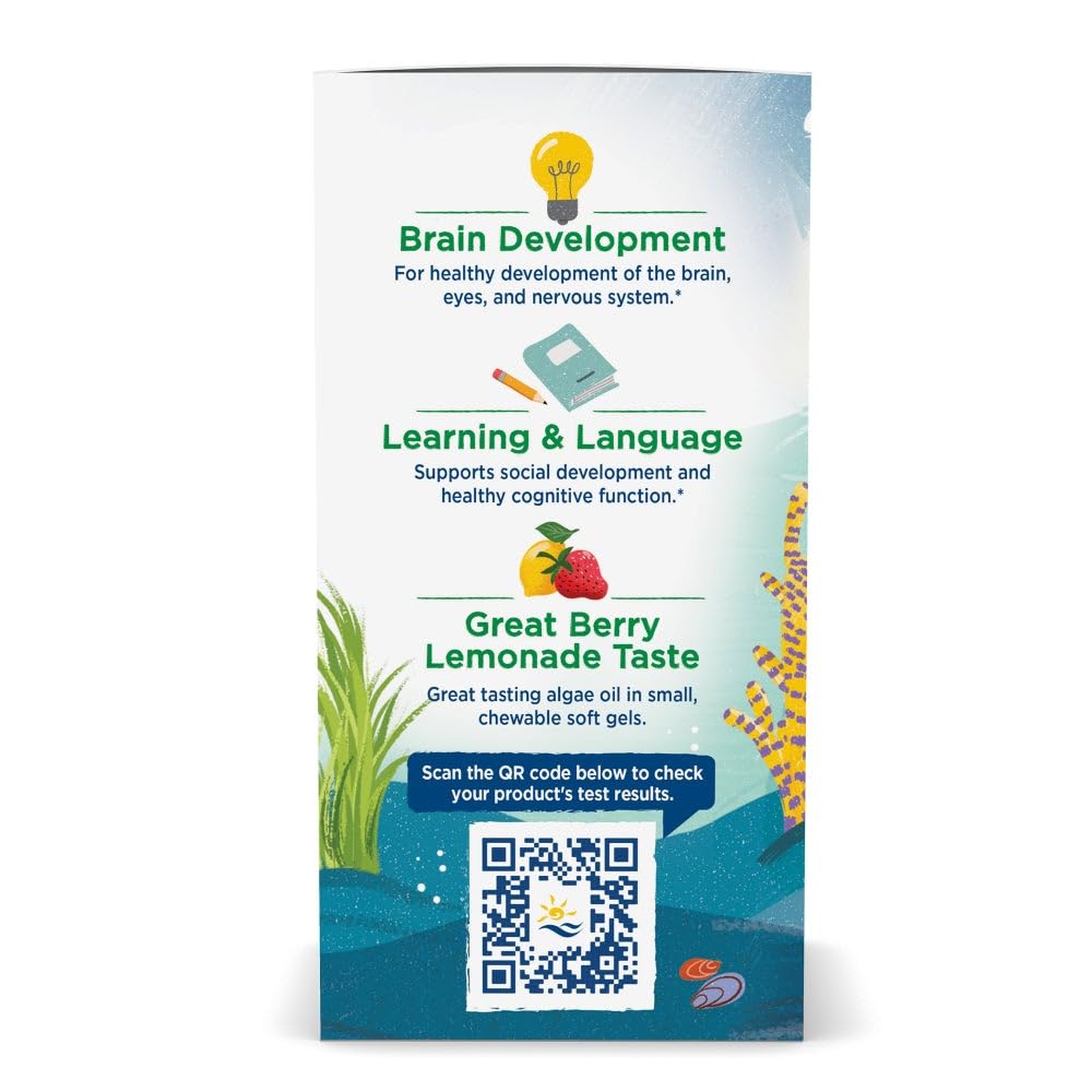 Nordic Naturals Children's DHA Vegetarian - Kids DHA Omega-3 Supplement -Algae Oil - Berry Lemonade Mini Chewables - Plant-Based Formula for Ages 3+ - 120 Soft Gels - 40 Servings Nordic Naturals buy supplements canada