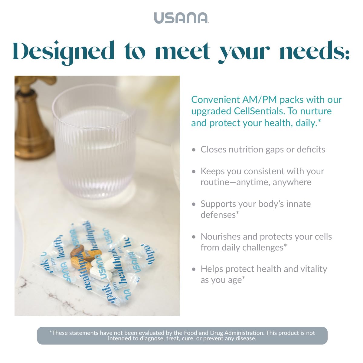 USANA HealthPak with InCelligence Technology and Essential Nutrients and Antioxidants to Support Total Body Health* – Convenient Daily AM/PM Packets – 56 Packets – 28 Day Supply USANA buy supplements canada