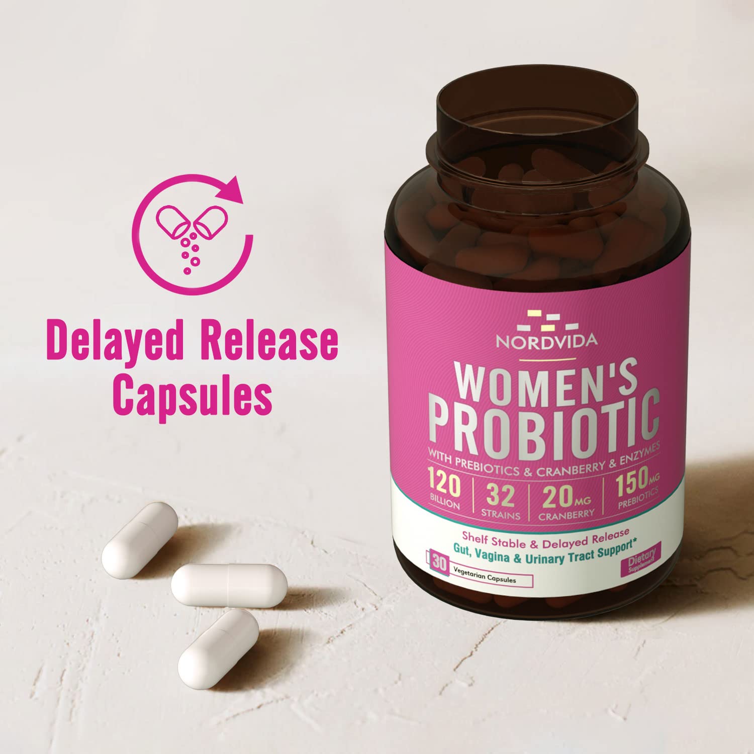 NordVida Women's Probiotic, 120 Billion & 32 Strains, Shelf Stable Probiotic for Gut Nordvida buy supplements canada