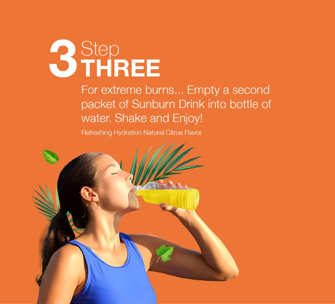 Sunburn Drink - Twin Pack - After Sun Skin Care - Supports Healthy Skin from The Inside Out -Promotes Hydration - Sun Damage Support - Mix with Water - Travel Size Sunburn Drink buy supplements canada