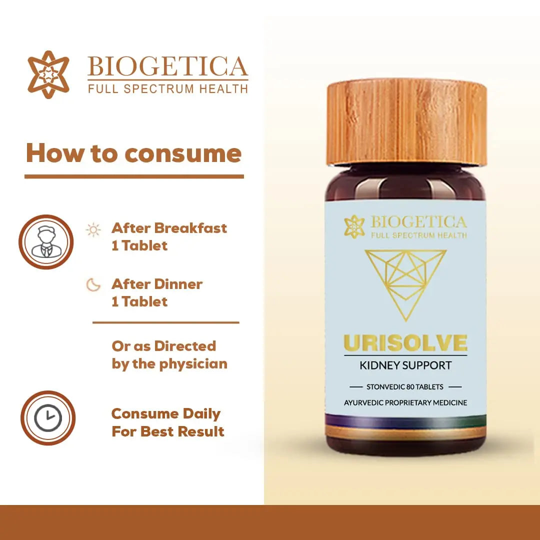 Biogetica Urisolve Kidney Care Herbal Supplement with Asparagus Racemosus & Terminalia Chebula for Optimal Urinary System Support - Non-GMO - 100% Vegan Ayurveda Supplement - 80 Tablets Biogetica buy supplements canada