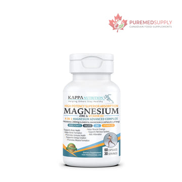 Kappa Nutrition Magnesium 4-in-1, 280mg Elemental Magnesium (Bisglycinate, Malate) + Zinc & Vitamin D3, Brain, Sleep, Energy, Muscle, Immune Support, 60 Vegan Capsules. KAPPA NUTRITION buy supplements canada