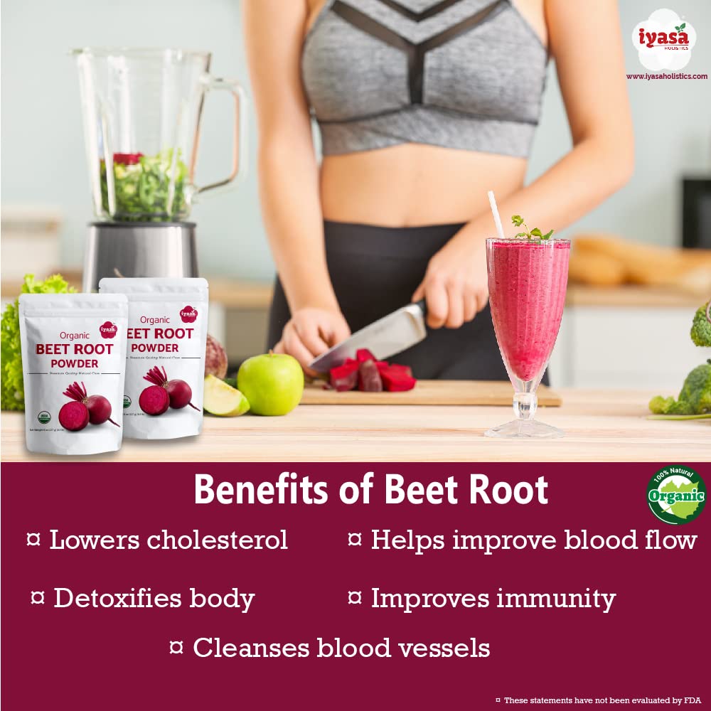 Iyasa Organic Beet Root Powder, Plant Based, Vegan, Gluten-Free, Beetroot Superfood Iyasa Holistics buy supplements canada