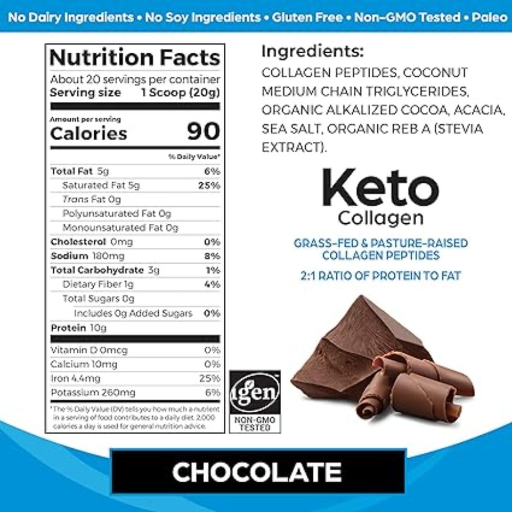 Orgain Keto Collagen Protein Powder, Chocolate - 10g Grass Fed Hydrolyzed Collagen Orgain buy supplements canada