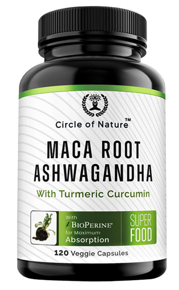 Maca Root 10,000 mg, Ashwagandha 6000mg Extract, Capsules for Men & Women CIRCLE OF NATURE buy supplements canada