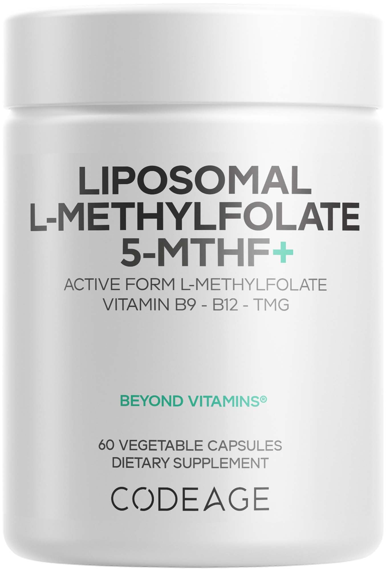 Codeage Liposomal L-Methylfolate 5-MTHF+ - Active Vitamin B9, Methylcobalamin B12, Betaine TMG, B6-2-Month Supply Multivitamins - Liposomal Delivery - Bioavailable B-Vitamin Complex - 60 Capsules Codeage buy supplements canada