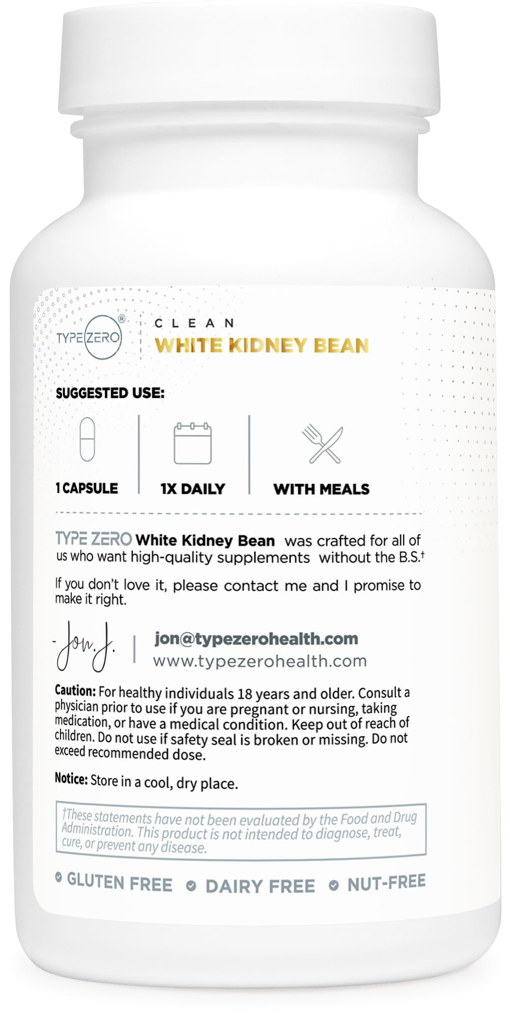 Type Zero Clean White Kidney Bean Capsules (6,500 MG Equivalent Per Serving, 90 Count) - Non-GMO, Gluten Free Type Zero buy supplements canada
