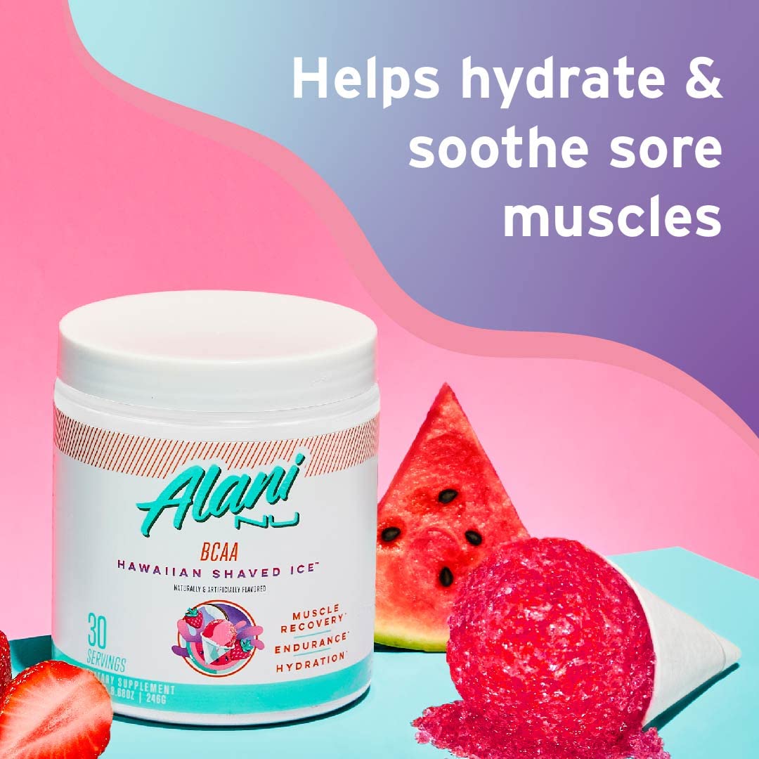 Alani Nu Rainbow Candy Pre Workout and BCAA Hawaiian Shaved Ice Post Workout Powder Alani Nu buy supplements canada