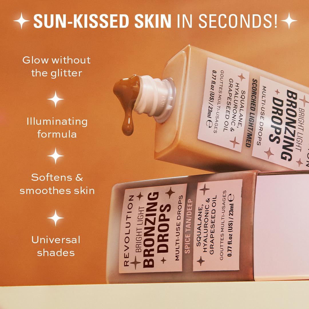 Revolution Beauty London, Bright Light Bronzing Drops, Bronze & Glow for Face & Body, Infused with Hyaluronic Acid, Vegan & Cruelty-Free, Bronze Summer, 0.77 fl oz Revolution Beauty London buy supplements canada
