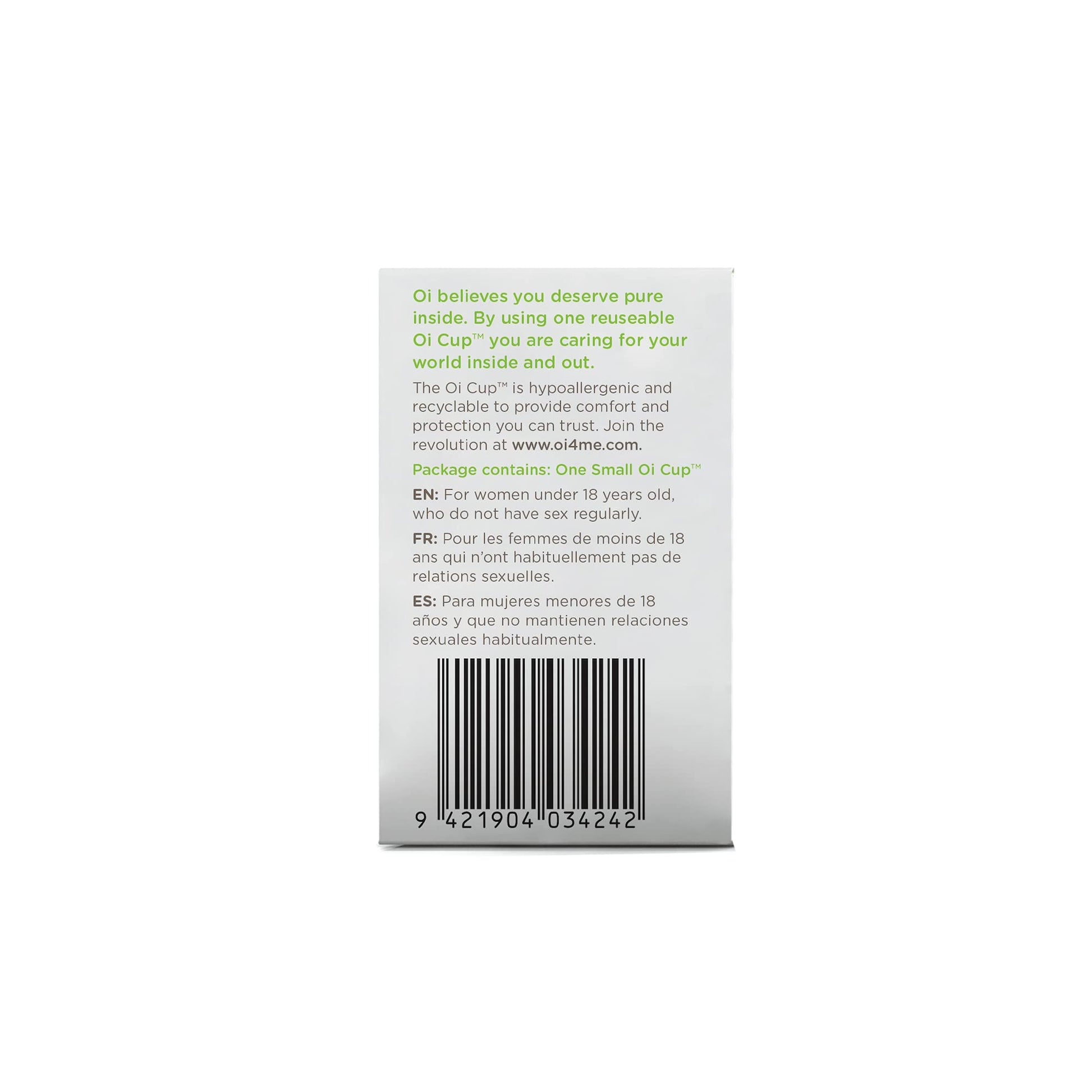 Oi | Organic Initiative - Menstrual Cup | Small - Slim-fit, Wear for 12 hrs | Reusable, Leak Free (17 ml) oi buy supplements canada