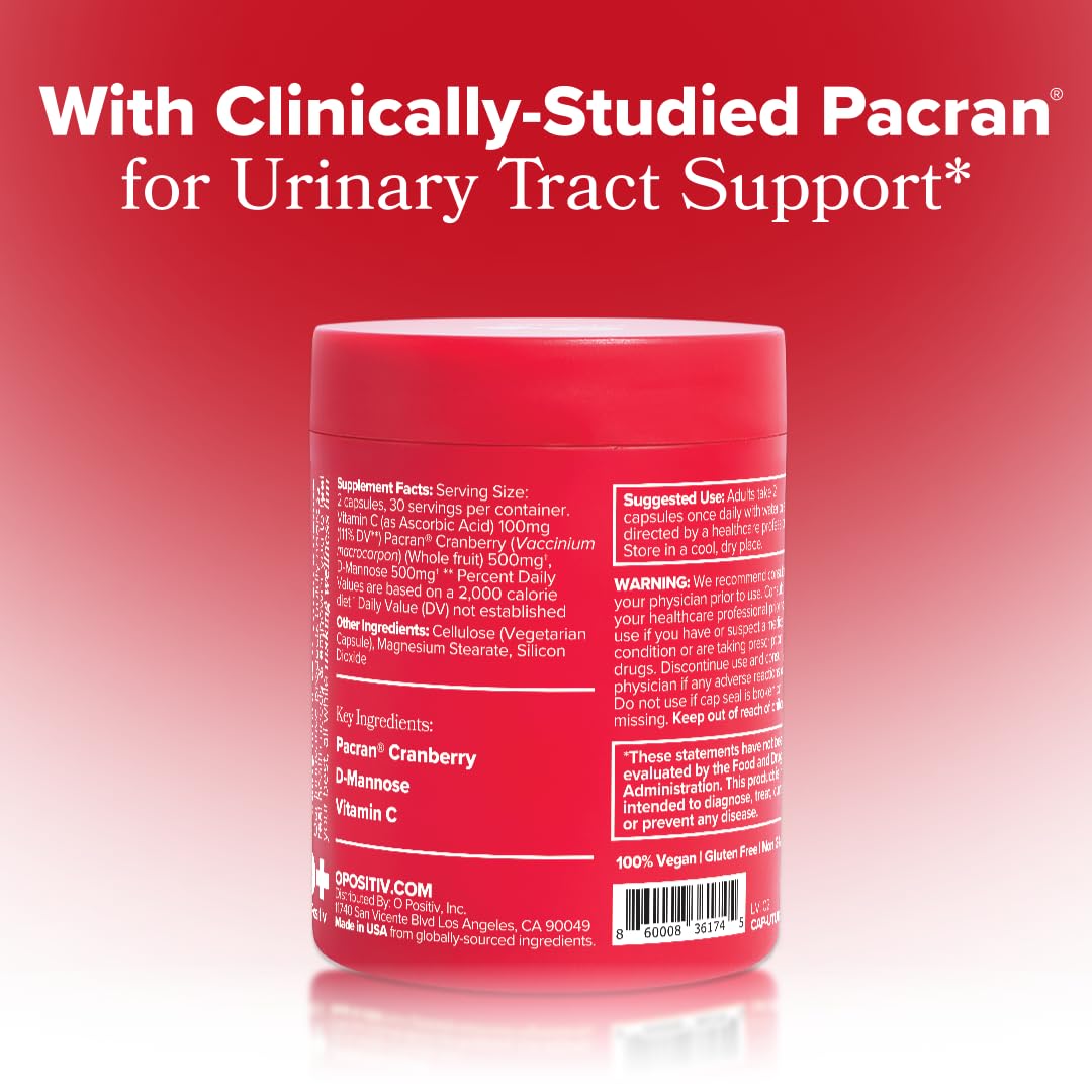 O Positiv URO Urinary Tract Health Supplement for Women, 60 Count (Pack of 1) - Urinary Support Vitamins with Pacran Complete Cranberry Extract O Positiv buy supplements canada