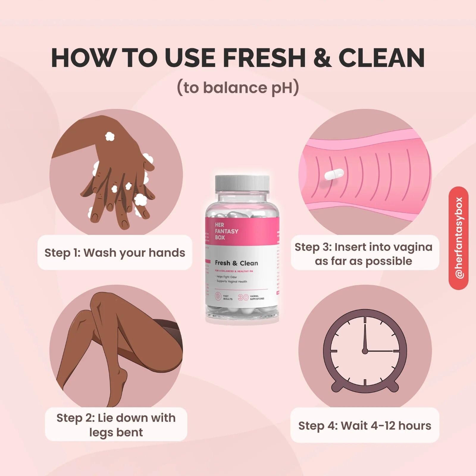 Her Fantasy Box | Fresh & Clean pH Restore Vaginal Suppositories - Natural Vaginal Health Support Her Fantasy Box buy supplements canada
