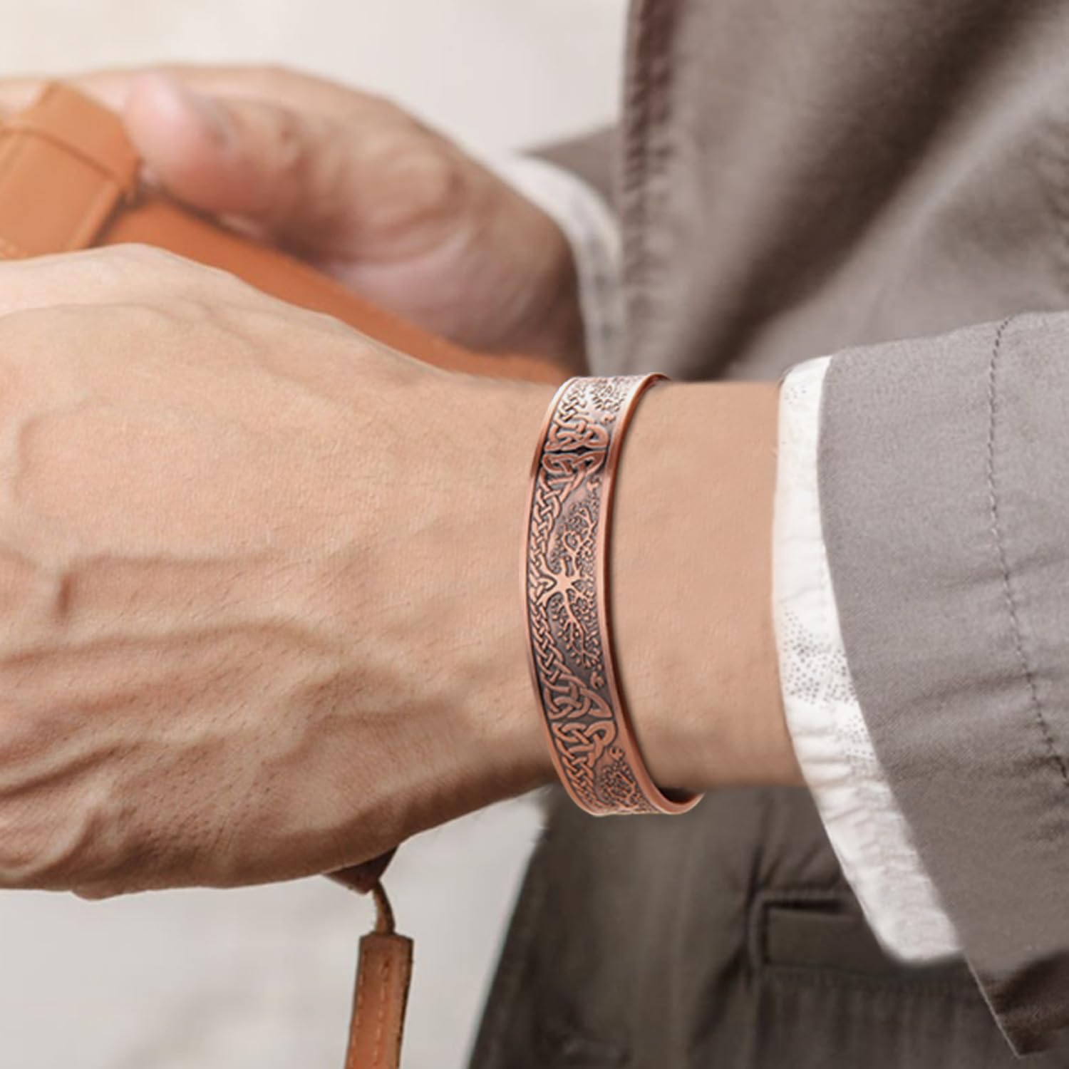MagEnergy Magnetic Copper Bracelet for Men Life of Tree, 99.99% Pure Copper Bangle MagEnergy buy supplements canada