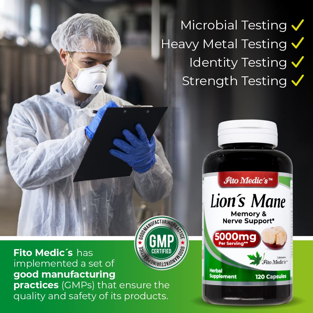Lab | Lions Mane | 5000 mg per Serving | 120 Capsules | lions mane supplement | lions mane FITO MEDIC'S buy supplements canada
