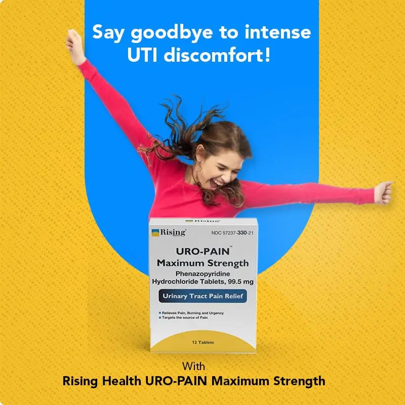 Rising Health - URO Pain Maximum Strength | Urinary Tract Pain Relief | Relief from Pain, Burning and Urgency | 24 Count Rising buy supplements canada