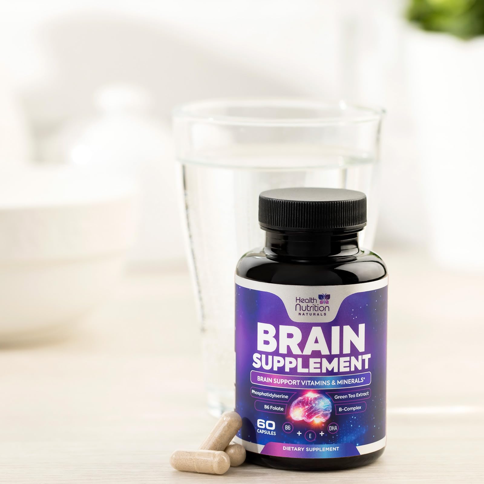 Brain Memory Supplement - 3X Strength Nootropics for Concentration, Clarity & Focus Support - Brain Health Cognitive Vitamins with Bacopa, Phosphatidylserine & DMAE 609mg, Brain Booster, 60 Capsules Health Nutrition Naturals buy supplements canada