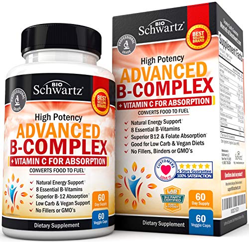 Vitamin B Complex with Vitamin C for Maximum Absorption - Methylcobalamin b12 BioSchwartz buy supplements canada