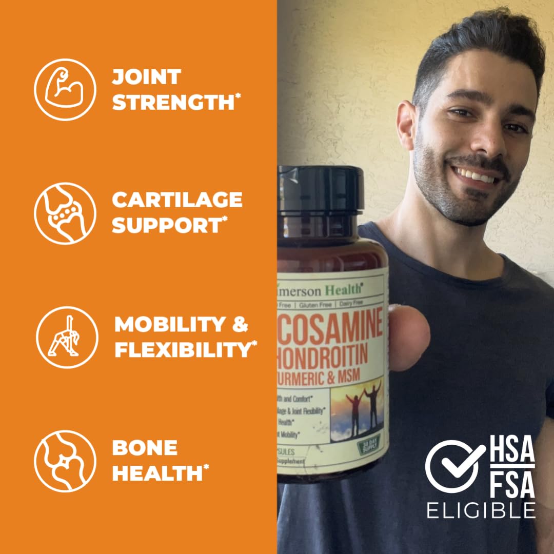 Glucosamine Chondroitin MSM Turmeric Boswellia - Joint Support Supplement. Antioxidant Vimerson Health buy supplements canada