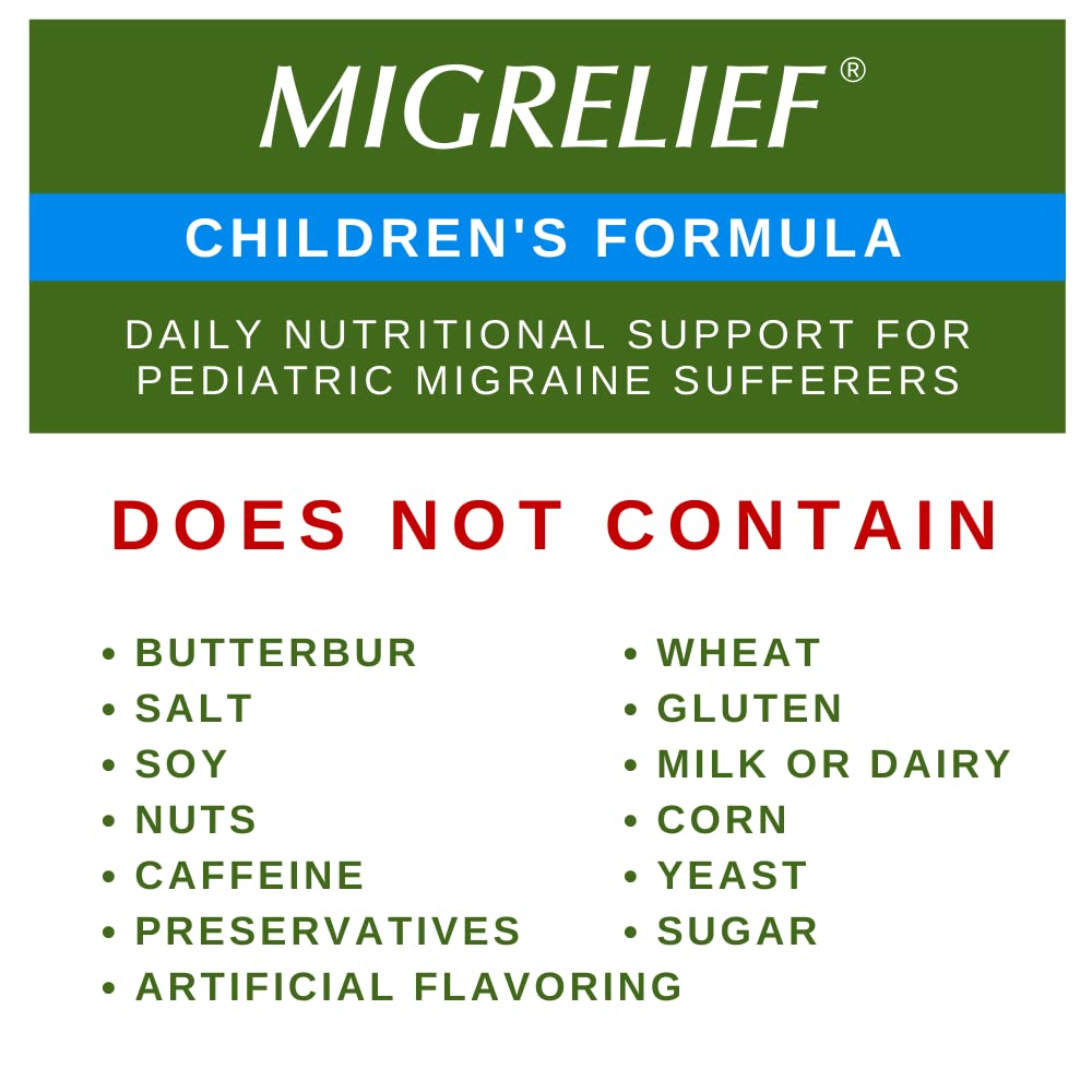 Children's MigreLief® - Triple Therapy with Puracol™ - Nutritional Support for Pediatric Migraine Sufferers - 60 Caplets/1 Month Supply MigreLief buy supplements canada
