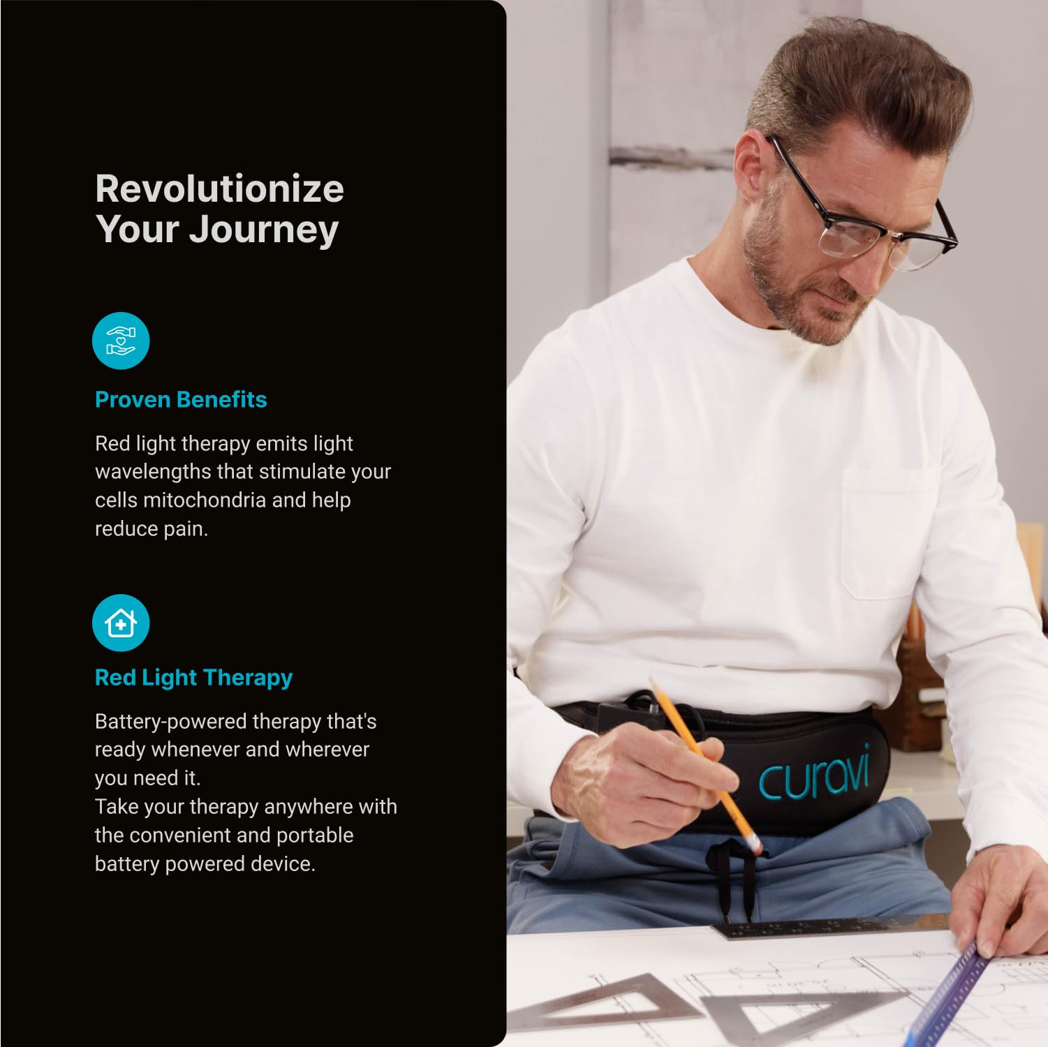 CURAVI Plus™ Wearable Red Light Therapy Belt for Lower Back Pain Relief - 160 Diodes - Safe and Effective CURAVI buy supplements canada
