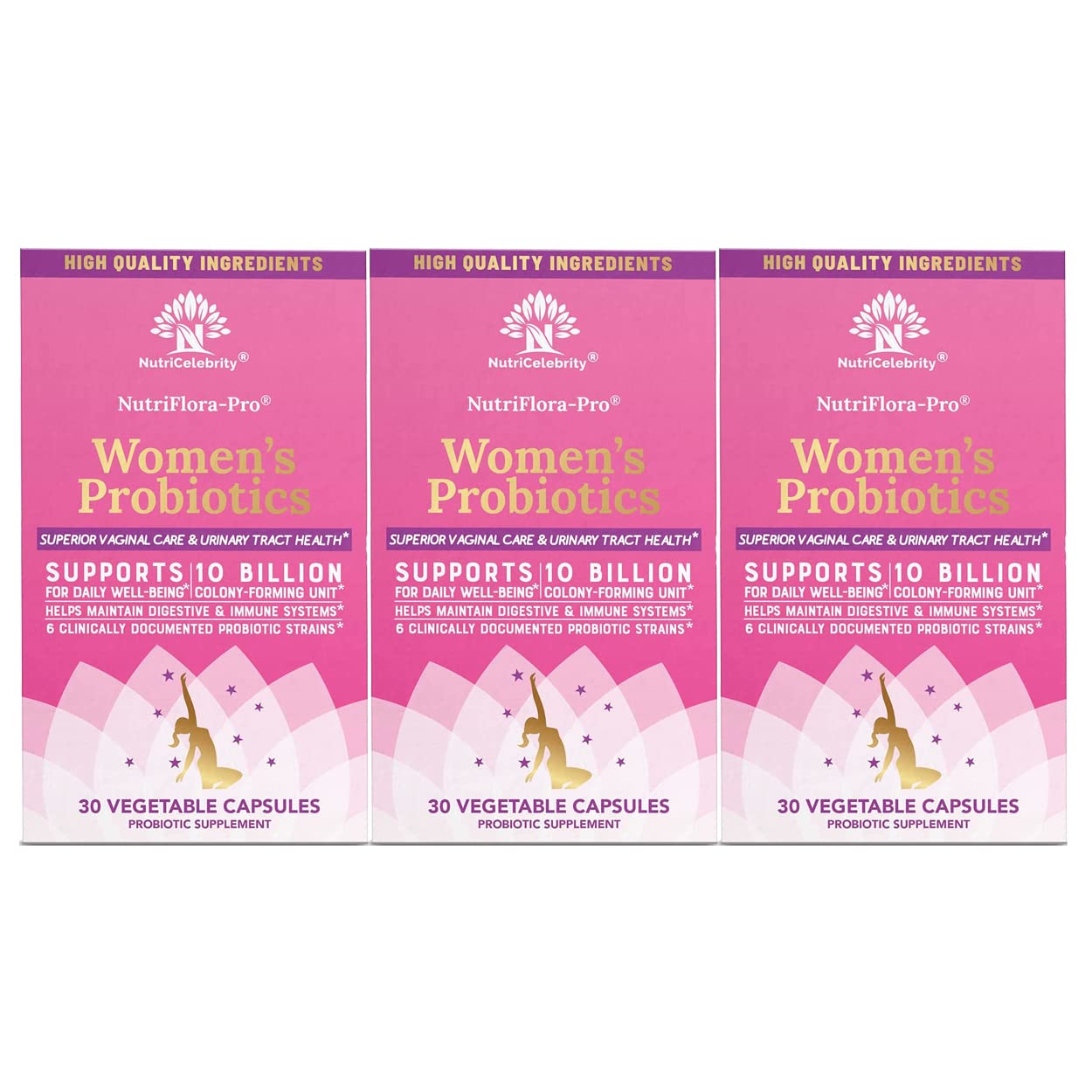 NutriCelebrity NutriFlora-Pro Probiotics for Women, Vaginal, Urinary Health, Immune System Digestive Nutricelebrity buy supplements canada