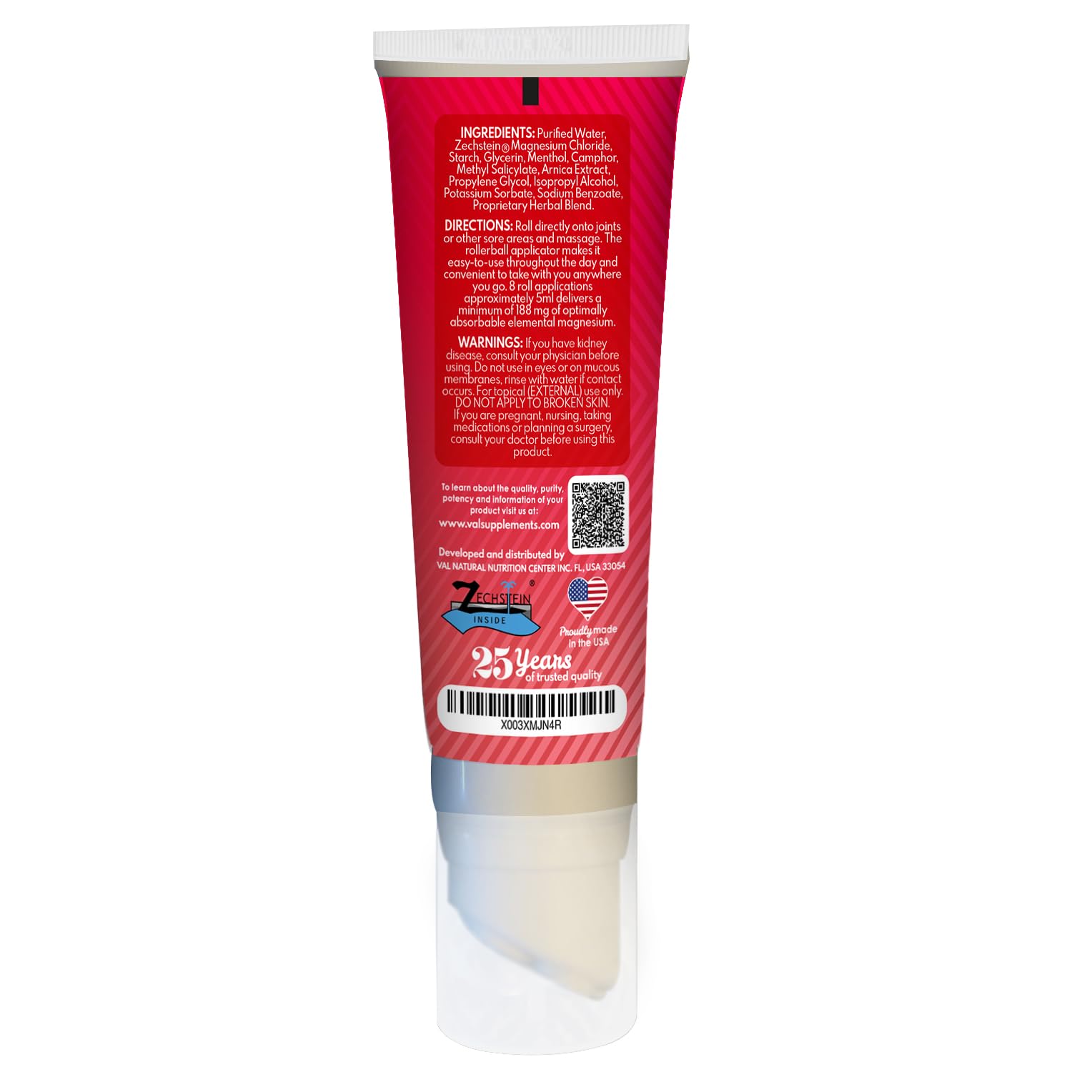 VAL Lombardi Relax Balance Magnesium Rollerball | Zechstein Magnesium + Herbal Extracts | Joint & Muscle Relief for Neck, Back, Legs | No Mess, Non-Greasy | 4oz VAL buy supplements canada