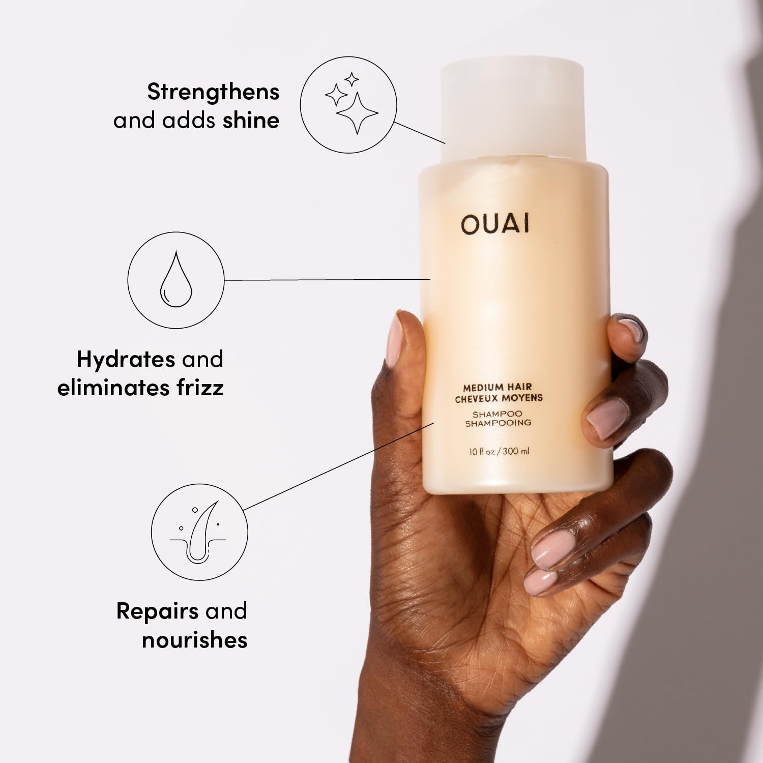 OUAI Medium Hair Shampoo and Conditioner Set - Sulfate-Free Shampoo and Conditioner for Women & Men - Made with Keratin, Shea Butter & Avocado Oil - Free of Parabens & Phthalates (10 Fl Oz) OUAI buy supplements canada
