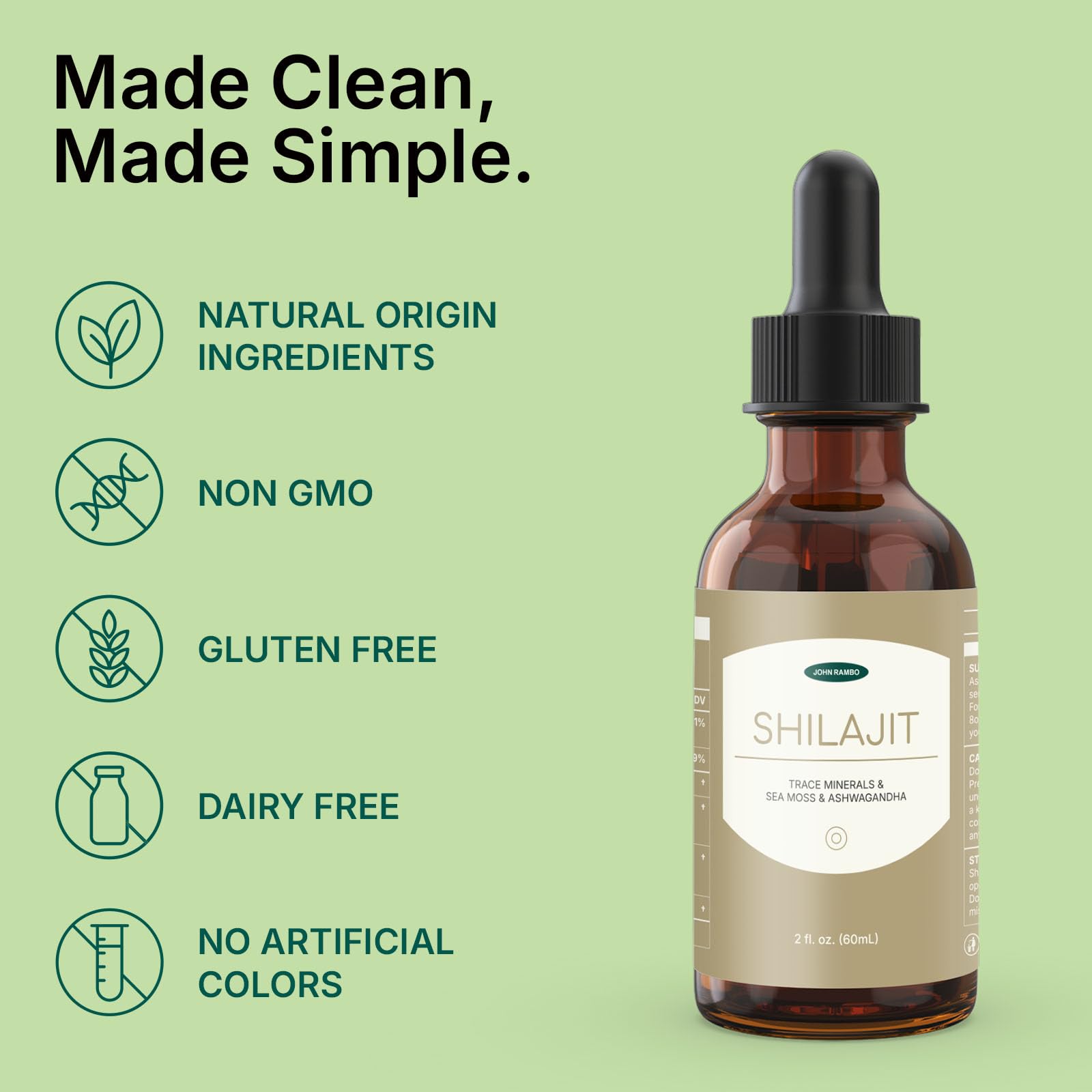 JOHN RAMBO Shilajit Liquid Drops with Sea Moss, Ashwagandha, Zinc, and Magnesium – Liquid Multimineral Supplement for Women and Men – Terra Mineral JOHN RAMBO buy supplements canada