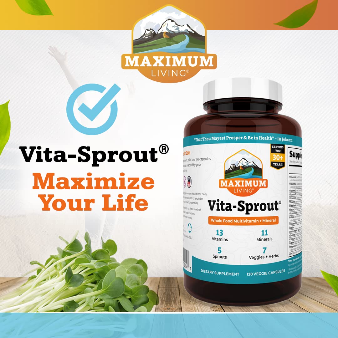 Maximum Living - Vita-Sprout Whole-Food Multivitamin & Phytonutrient Blend - 120 Capsules Maximum Living buy supplements canada