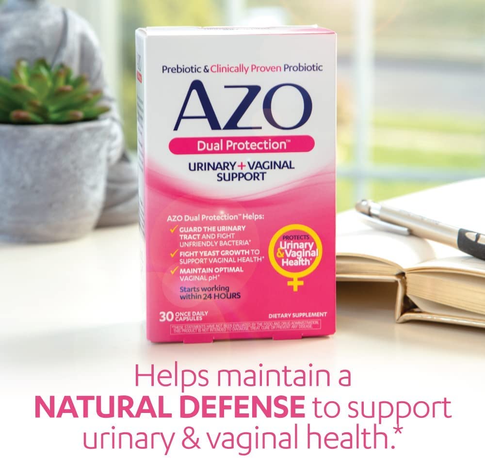 AZO Dual Protection | Urinary + Vaginal Support* | Prebiotic Plus Clinically Proven Women AZO buy supplements canada