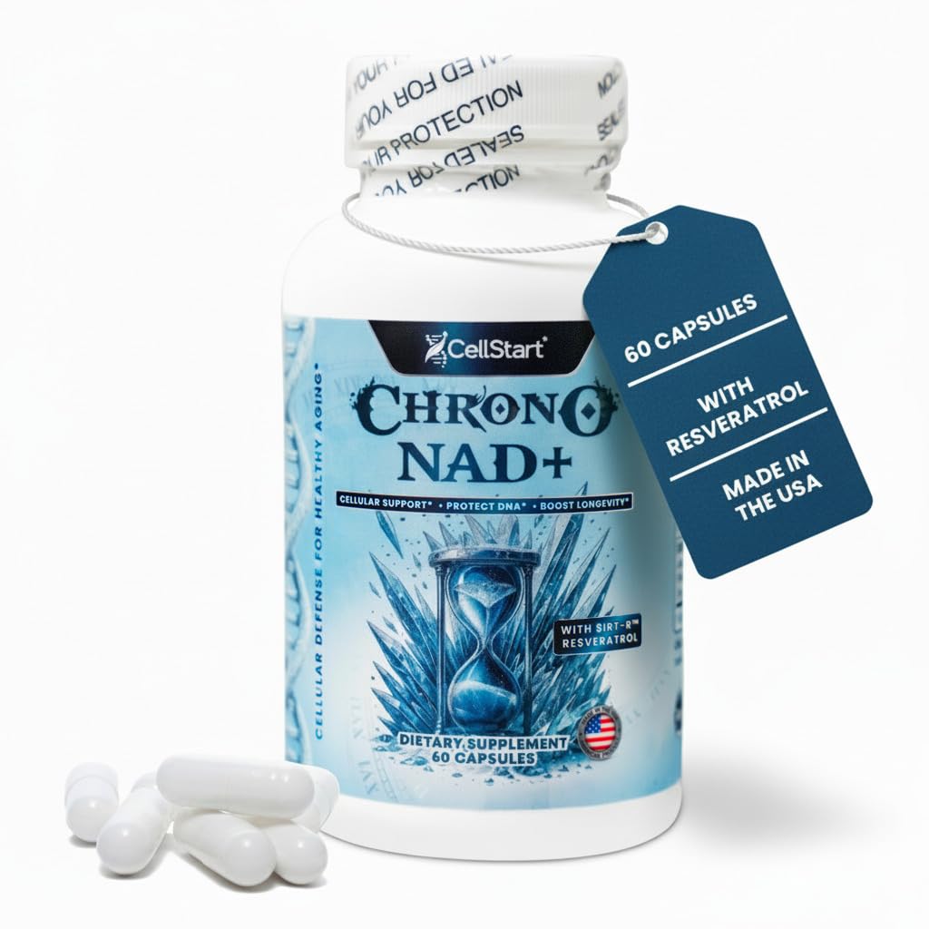 CellStart NAD+ Resveratrol Supplement 60 Capsules of 500mg | Anti Aging & Cellular Support Supplements for Women & Men - NAD Supplement Made in USA, (1-Month Supply) CellStart buy supplements canada