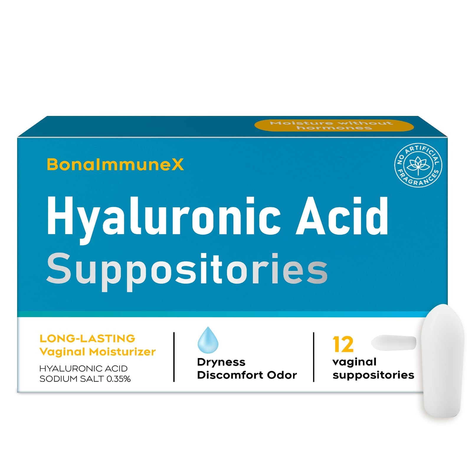 Peralpow Hyaluronic Acid Vaginal Suppositories 10 mg for Women | Vaginal Moisturizer for Dryness, Itching & Irritation | Menopause & Intimate Care with Coconut Fatty Acids | Estrogen Free, 12 Count Peralpow buy supplements canada