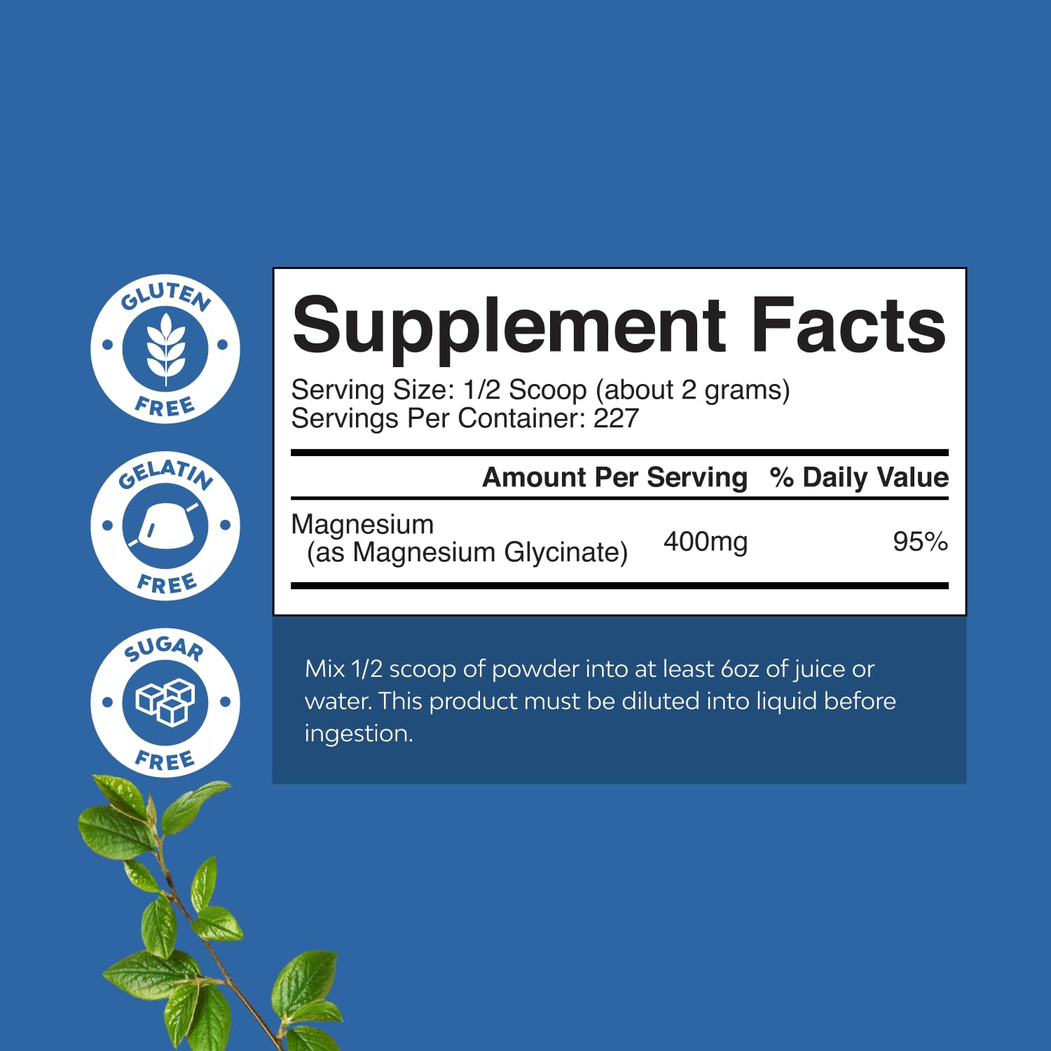 Potent Magnesium Glycinate Powder 400mg - Calm Magnesium Powder Bulk for Muscle Relax, Calm & Sleep Support for Adults - Glycinate Mag Soothe Vegan & Non-GMO Supplement - 1 Pack Natures Craft buy supplements canada
