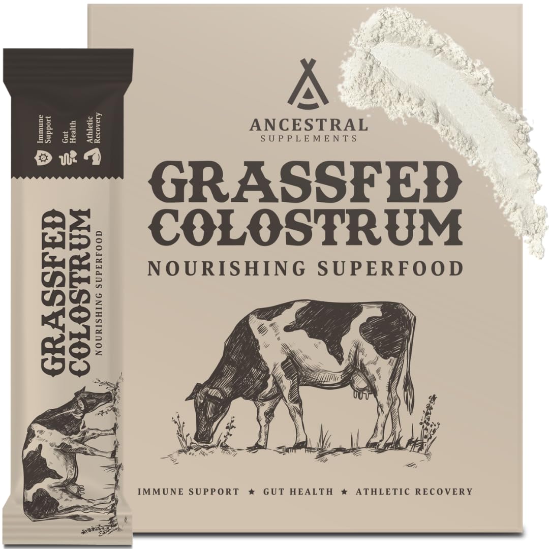 Ancestral Supplements Grass Fed Beef Bovine Colostrum Powder Packets, Immune Support Ancestral Supplements buy supplements canada