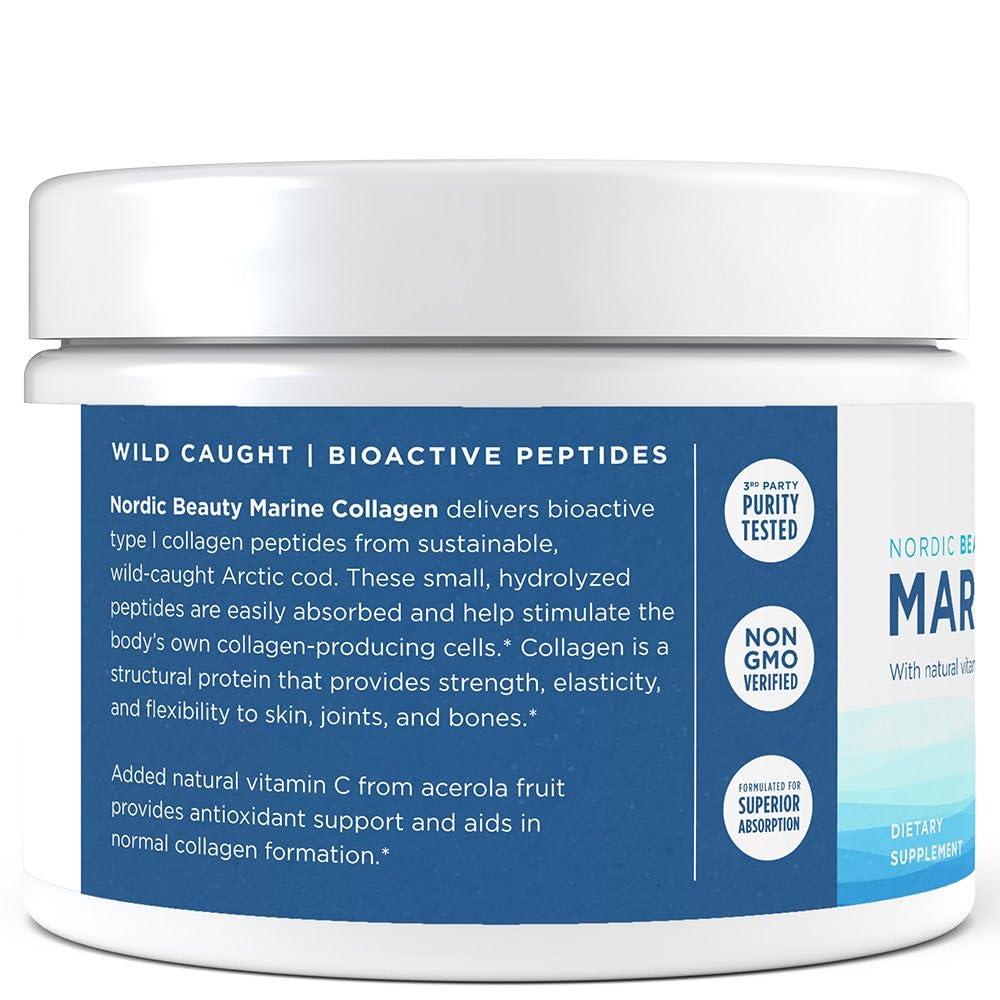 Nordic Naturals Nordic Beauty Marine Collagen Powder, Strawberry - 5.29 Ounces - Collagen Powder Supplement for Healthy Skin, Joints, and Bones, Vitamin C for Antioxidant Support - 30 Servings Nordic Naturals buy supplements canada