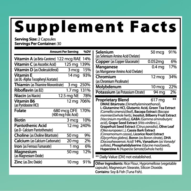 THINKWELL LABS Brain Supplements for Memory and Focus for Women and Men, Focus Supplement, Memory Supplement for Brain, Nootropic with Boron, Huperzine A, Phosphatidylserine (40-in-1, 60 Capsules) THINKWELL LABS buy supplements canada